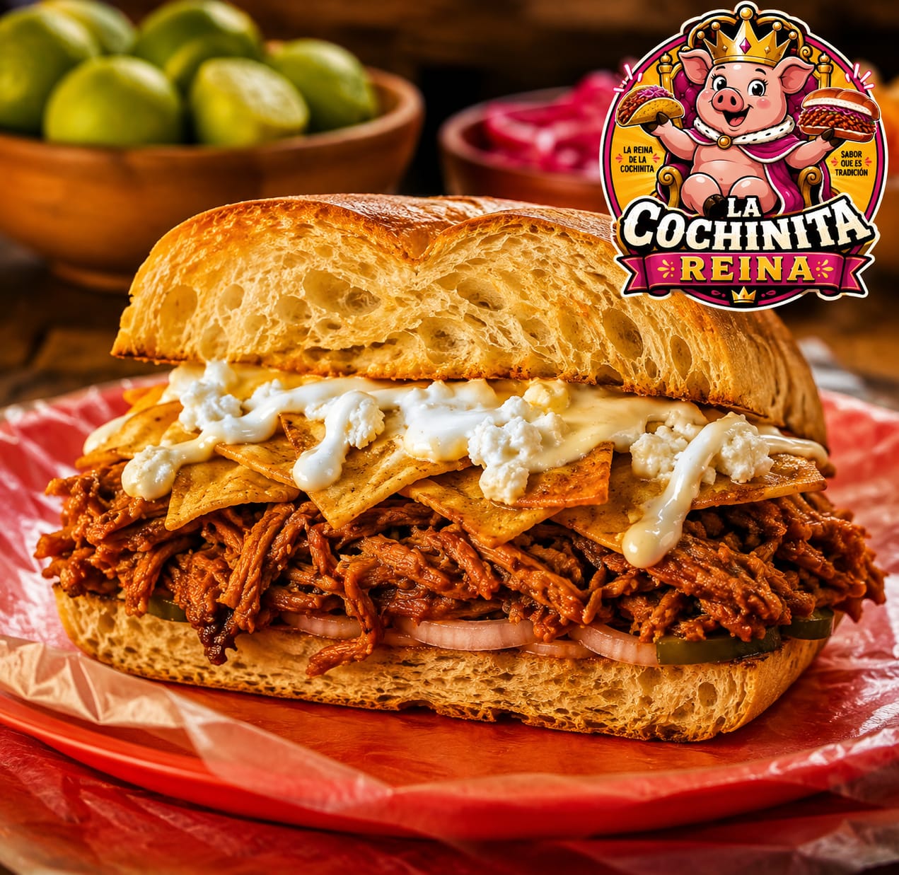 Torta de Cochinita con Totopos